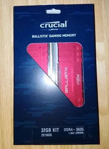 Crucial Ballistix 32GB (2x16GB) DDR4 3600MHz CL16 Red - Afbeelding 1 van 2