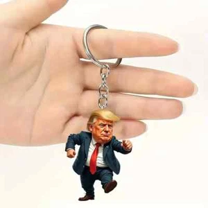 Donald Trump Acryl-Schlüsselanhänger 2 D flach - Lustige Geschenkidee - NEU/OVP - Bild 1 von 3