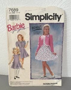 Barbie vintage (1991) modello da cucire semplicità 7689 per bambina vestito taglia 12-14 - Foto 1 di 3