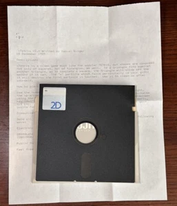 Tetris 2.0 By Daniel Singer 5.25” Floppy Disk 1989 W/ Instructions Very Rare - Picture 1 of 5