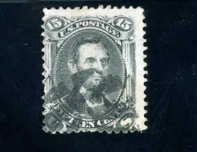 USAstamps Used FVF US 1865 Lincoln Fancy Cancel Scott 91 E Grill SCV $575 - Image 1 of 2
