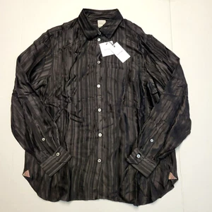 New $575 Paul Smith Button Viscose Blend Shirt Blouse Women's SMALL IT 38 Black - Picture 1 of 6