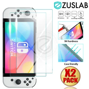 For Nintendo Switch 2/1/OLED Model ZUSLAB Tempered Glass Screen Protector X2 - Picture 1 of 10