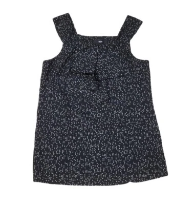 Blusa Mossimo Para Mujer Talla Pequeña Sin Mangas Pequeña Estampado Cuadrado Volantes Frontal Top Foto 1 de 4