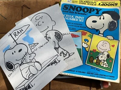 Vtg 1970’s Peanuts Snoopy Charlie Brown Craft House Paint By Number - Image 1 of 4