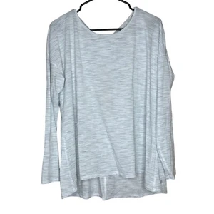 Lululemon Donna 10 Back Into It Manica Lunga Criss Croce Keyhole Pima Cotone - Foto 1 di 9