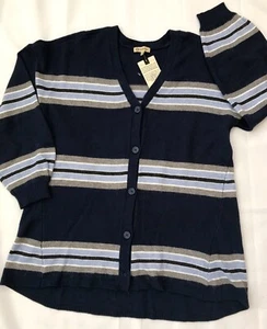 DEMOCRACY CARDIGAN, SIZE L, COTTON/NYLON/VISCOSE/ALPACA BLEND, NWT - Picture 1 of 11