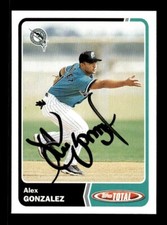ALEX GONZALEZ SIGNED 2003 TOPPS TOTAL #381 - ON-CARD AUTO - FLORIDA MARLINS
