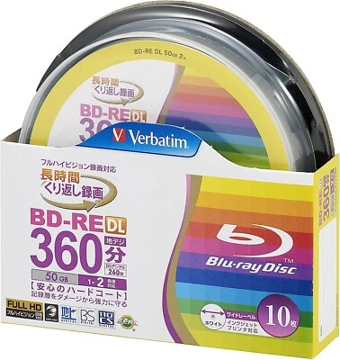 Verbatim Bluray BD-RE DL 50GB 10 sheets Rewritable VBE260NP10SV1 - Image 1 of 2