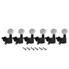 Set Left Handed Guitar Tuning Pegs 6L Machine Heads Black Body White Button