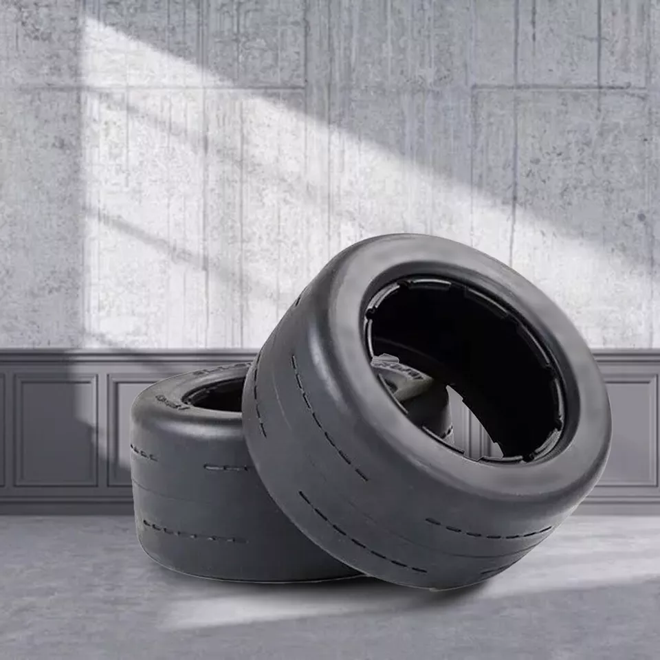 2pcs Slick On Road Tire 15 Scale RC Car for HPI KM ROVAN Baja 5B 5T 5SC LOSI3S - Image 1 of 4