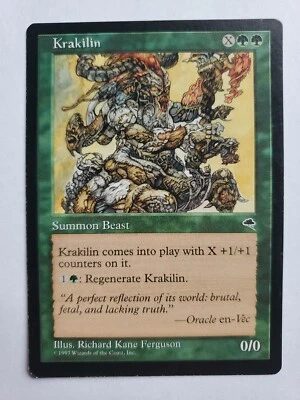 MTG Magic The Gathering Card Krakilin Summon Beast Green Tempest 1997 - Image 1 of 2