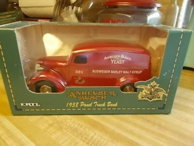 Erttl Anheuser-Busch1938 Chevy Panel Truck Coin Bank 1/25th Scale (NIB) - Image 1 of 4