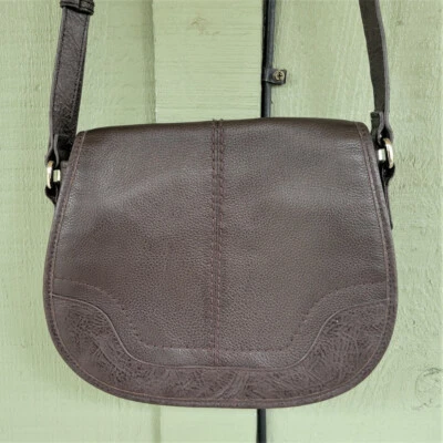 TIGNANELLO Bolso Bandolera de Cuero Marrón con Solapa Bolso Sillín Foto 1 de 4