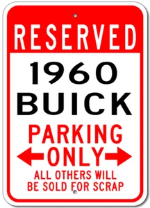 1960 60 BUICK Parking Sign Custom Vintage Garage Aluminum Plaque Wall Decor - Picture 1 of 1