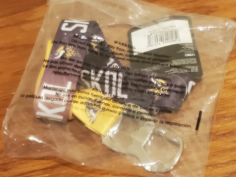 SKOL Minnesota Vikings NFL PSG Two-Tone Purple Gold Yellow Lanyard Bottle Opener Cover