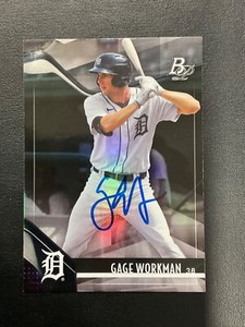 Gage Workman Signed Card 2021 Bowman Platinum In Person (IP) Autograph Auto