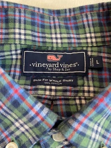 VINEYARD VINES Shep and Ian L slim Fit Whale Shirt green red blue Christmas Men - Picture 1 of 8