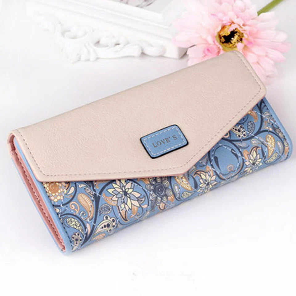Fashion Envelope Clutch Long Wallet Women Leather Card Holder Purse Bag Handbag - Image 1 of 4