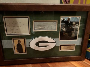 Vince Lombardi Signed Check With Hand Drawn Play Professionally Framed PSA JSA - Picture 1 of 8