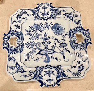 Vintage Blue Danube Blue Onion Design 12" Square Serving Platter Japan MINT - Picture 1 of 6