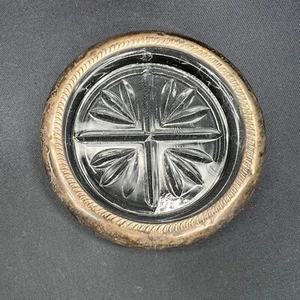 Vintage FB Rogers Silver Co 1883 Sterling over Glass/Crystal Replacement Coaster - Picture 1 of 9