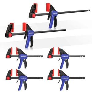 WORKPRO Bar Clamps for Woodworking, 6-Pack One-Handed Clamp/Spreader, 6-Inch (4) - Picture 1 of 9