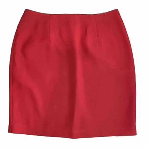 Hugo Buscati Skirt Women’s Size 10 Red Back Slit Made In The USA Business Travel - Picture 1 of 5