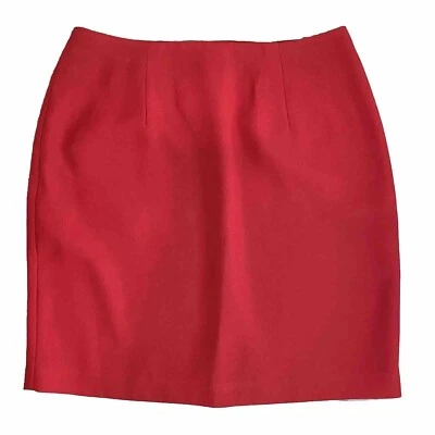 Hugo Buscati Skirt Women’s Size 10 Red Back Slit Made In The USA Business Travel - Image 1 of 4