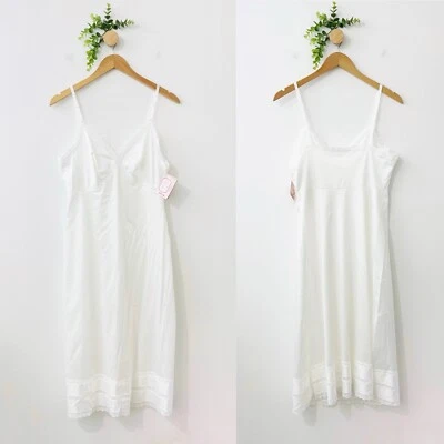 Sears NWT Vintage ‘The Doesn’t Slip’ Made In USA White Slip Dress Size 38 - Image 1 of 4