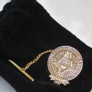 Bill Clinton 1997 Inaugurazione Tie Tack Spilla Campidoglio Sigillo, Presidenziale - Foto 1 di 2
