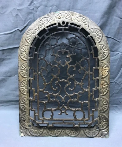 Antique Cast Iron Arched Top Wall Register Heat Grate Grill 8x12 VTG 1316-22B Cover