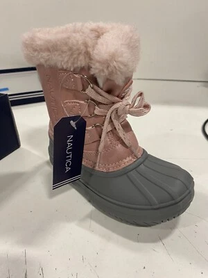 Botas para niños pequeños Nautica Ayce - rosa brillante/gris, talla 11 Foto 1 de 4