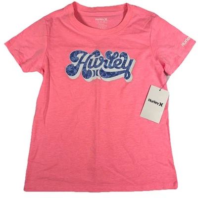 Camisa feminina Hurley manga curta gráfica rosa urze msrp $20 - Imagem 1 de 4
