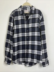 Jachs Mfg Co Men's L Black Blue Plaid Flannel Button Front Long Sleeve Shirt NWT - Picture 1 of 9