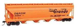 Walthers # 49210 ACF 5250 4-Bay Centerflow Covered Hopper D&RGW # 15590 HO Scale - Picture 1 of 4