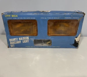 Vintage NOS IPF 804 Amber Rectangular Quartz Halogen Fog Lamp Light Kit New - Picture 1 of 8