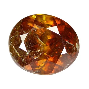 2.29 Ct Sizzling Perfect Oval 7.8 x 6.7 MM Orange Spain Natural Sphalerite - Picture 1 of 4