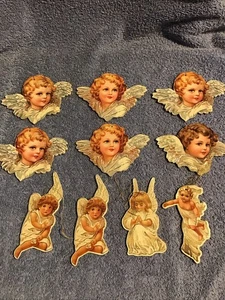 Vtg Angel Die Cut Christmas Ornament Lot 10 MERRIMACK 1984 Cherub Praying - Picture 1 of 9