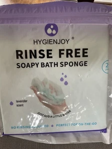 Hygienjoy Rinse Free Soapy Bath Sponge. Lavender Scent. One Pack Of 25 Cloths - Picture 1 of 7