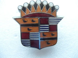 1948 48 1949 49 Cadillac original trunk Emblem/crest with Bezel - nice A-1 - Picture 1 of 11