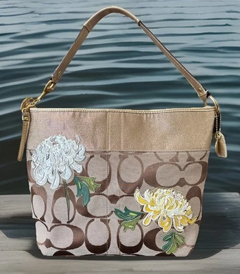 Prettiest Coach Bag Ever ! LTD ED 12200 Signature Floral Appliqué Handbag - Image 1 of 4