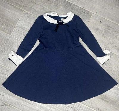Hope & Henry Girls' Dress Size 5 Navy Blue And White - Image 1 of 4