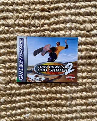 Tony Hawk's Pro Skater 2  - Instruction Booklet Only (Nintendo GBA, 2001) - Image 1 of 2
