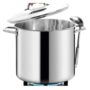 24QT Nickel-Free Stainless Steel Stockpot with Lid: Elegant Cooking Essential - Picture 1 of 9