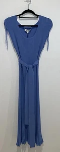 Perri Cutten Dress Womens LARGE Blue Pleated Blue Tessa Knit BNWT $499 Size L - Picture 1 of 3