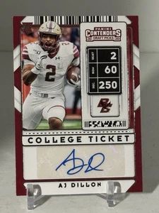 2020 Panini Contenders COLLEGE Ticket AJ Dillon RC Auto  SHIPS SAME DAY - Picture 1 of 6