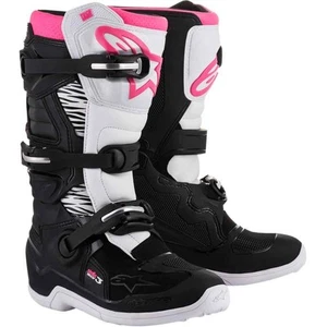 Botas de motocross Alpinestars Stella Tech 3 para mujer - negras/blancas/rosa - 9 - Imagen 1 de 7