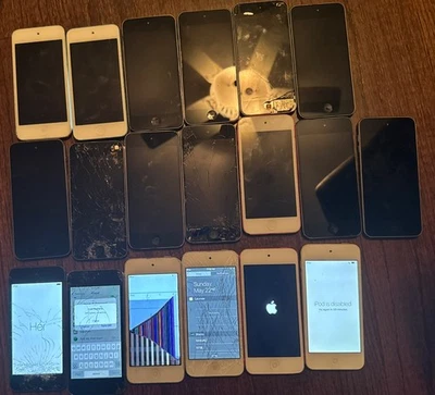 Лот из 19 iPod Touch 16GB A1421 хорошо б/у треснутое и хорошее стекло сломанные проблемы!! - Изображение 1 из 2