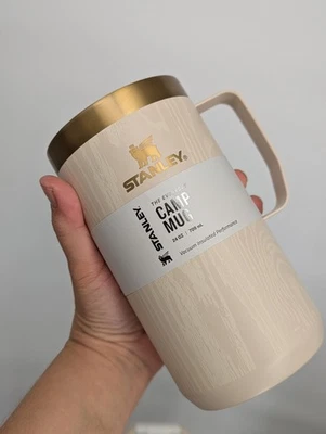 Nuevo STANLEY Stay Hot Nuevo Campamento Taza Café 24 OZ Abedul Madera Grano Vacaciones 2025 Foto 1 de 4